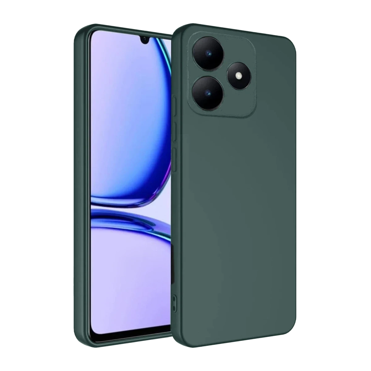 Realme C61 Kılıf First Silikon - Koyu Yeşil
