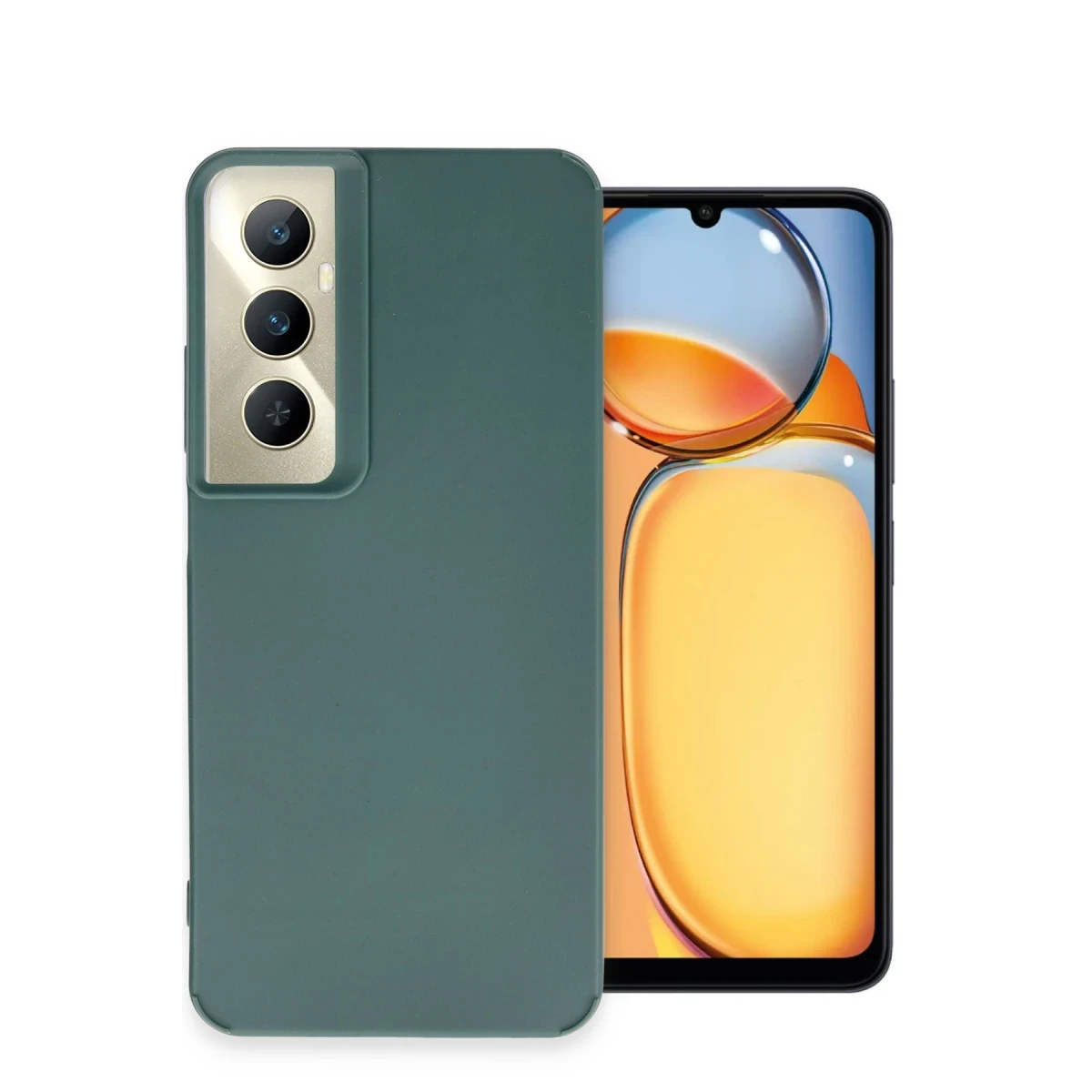 Realme C65 Kılıf Petro Silikon - Koyu Yeşil