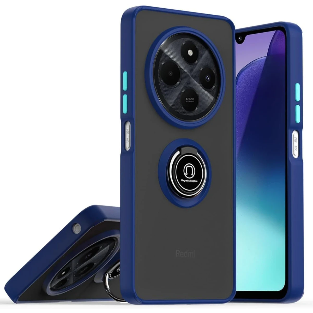 Realme C75 4G Kılıf Montreal Yüzüklü Silikon Kapak - Lacivert