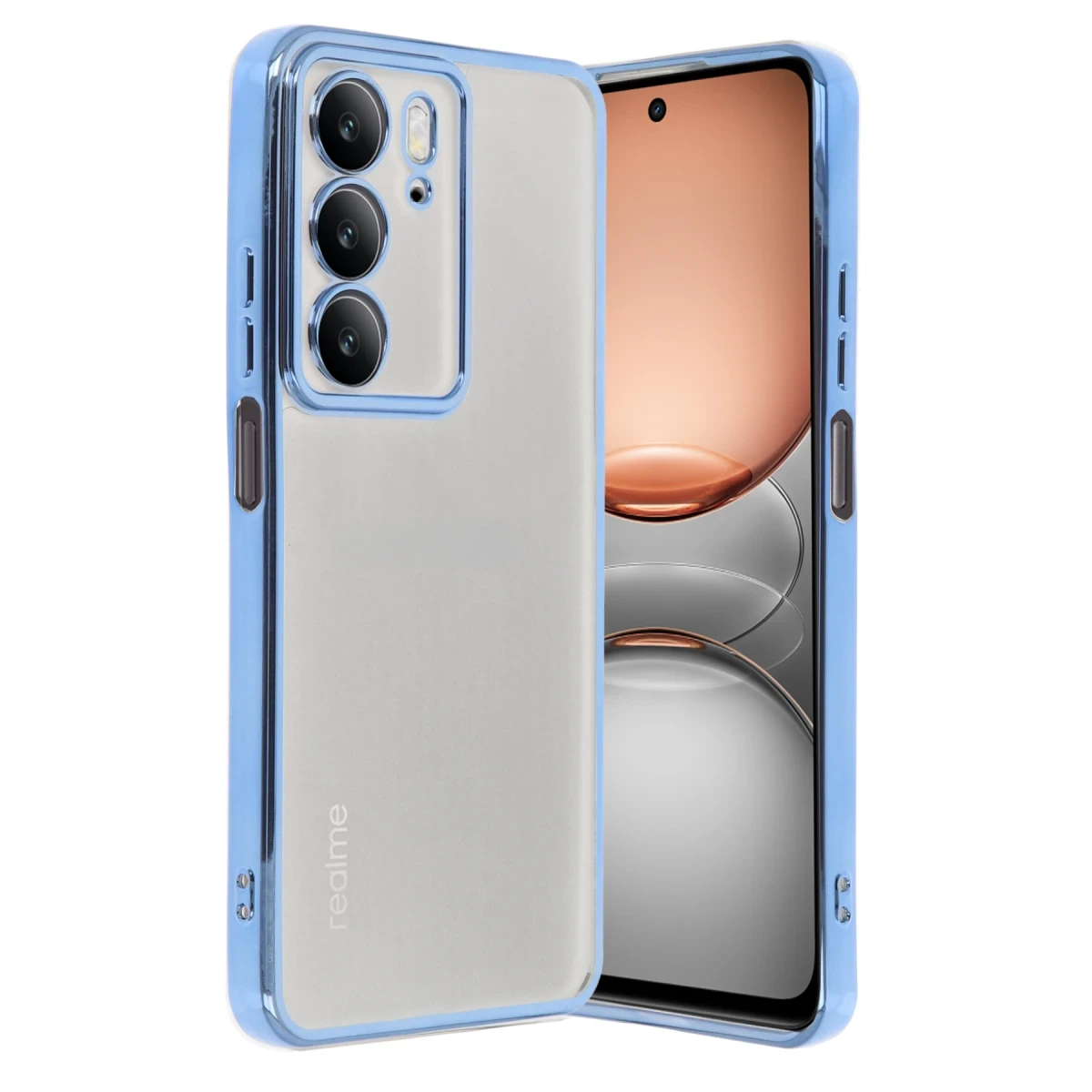 Realme C75 4G Kılıf Razer Lensli Silikon - Açık Mavi