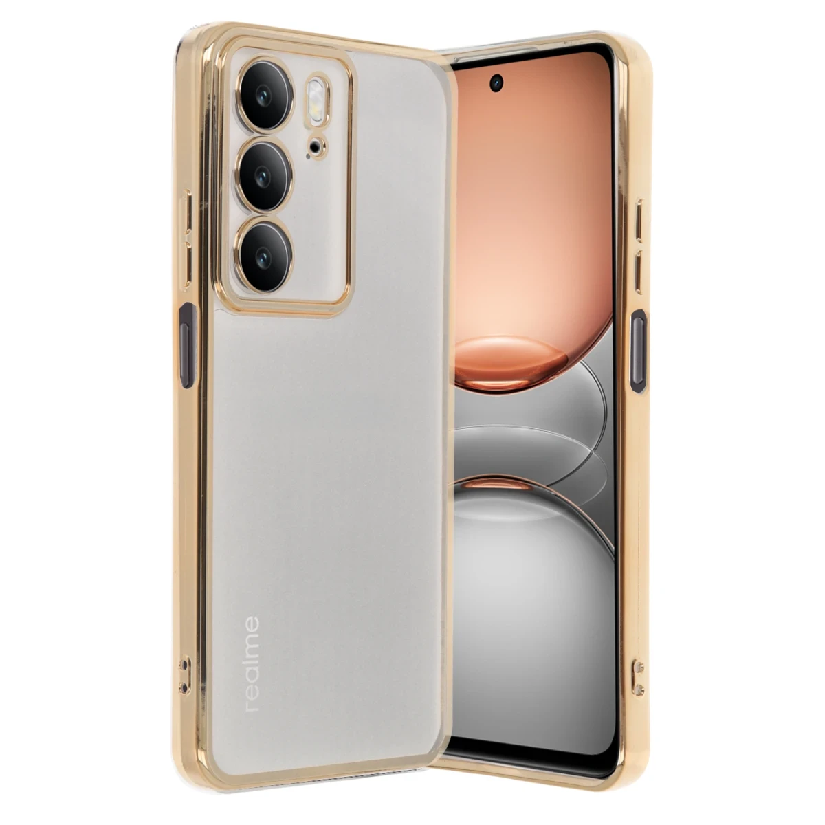 Realme C75 4G Kılıf Razer Lensli Silikon - Gold