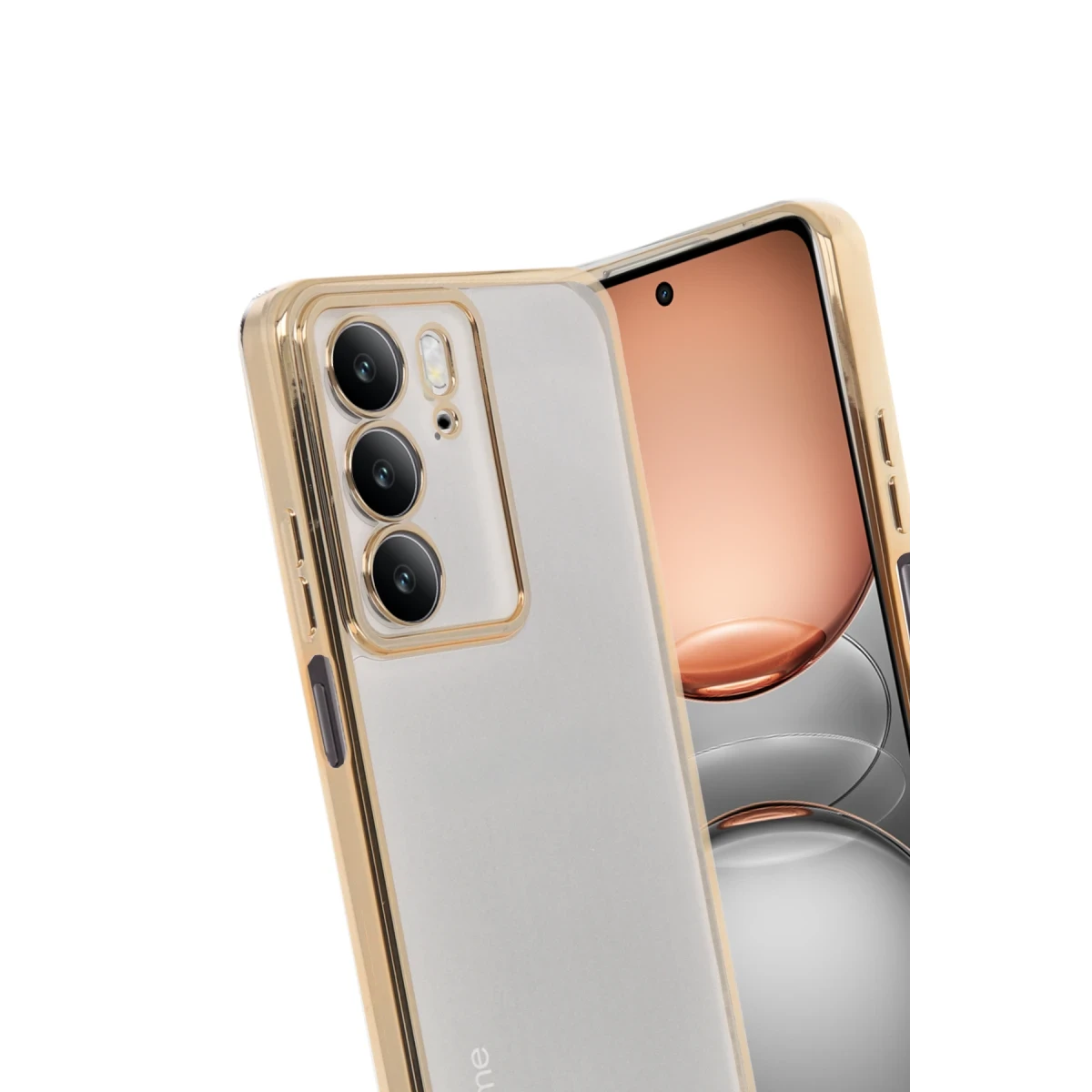 Realme C75 4G Kılıf Razer Lensli Silikon - Gold