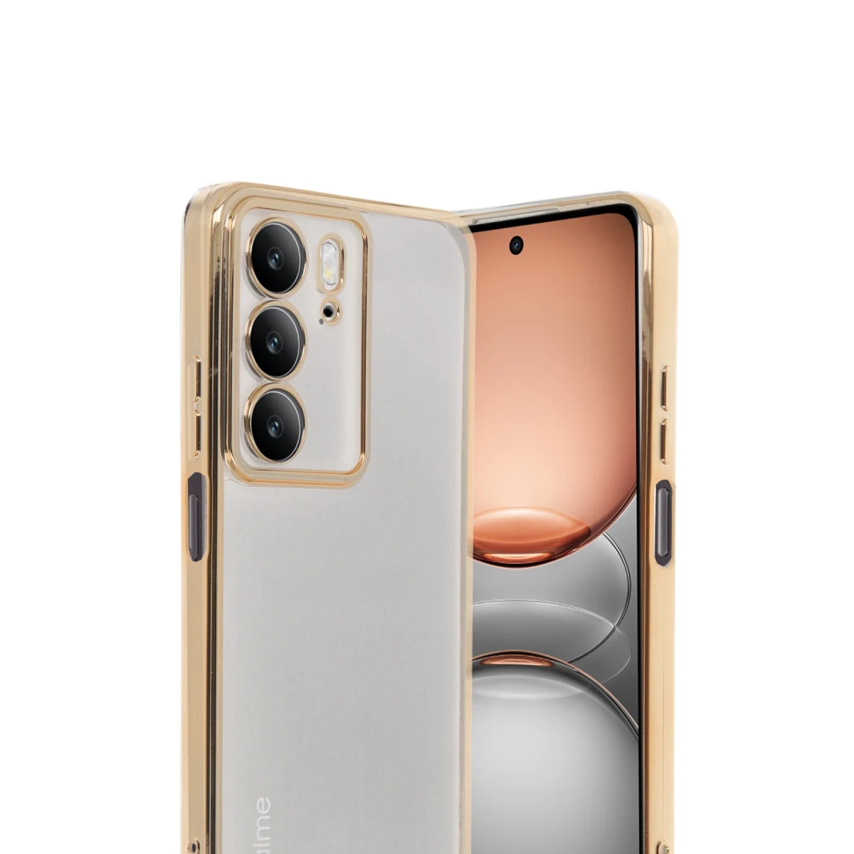 Realme C75 4G Kılıf Razer Lensli Silikon - Gold