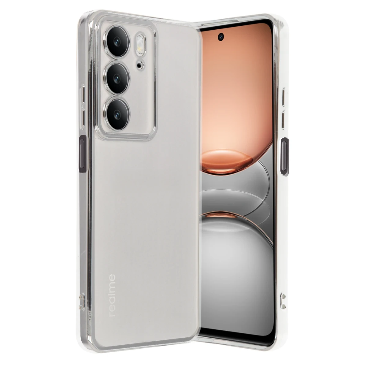 Realme C75 4G Kılıf Razer Lensli Silikon - Gümüş