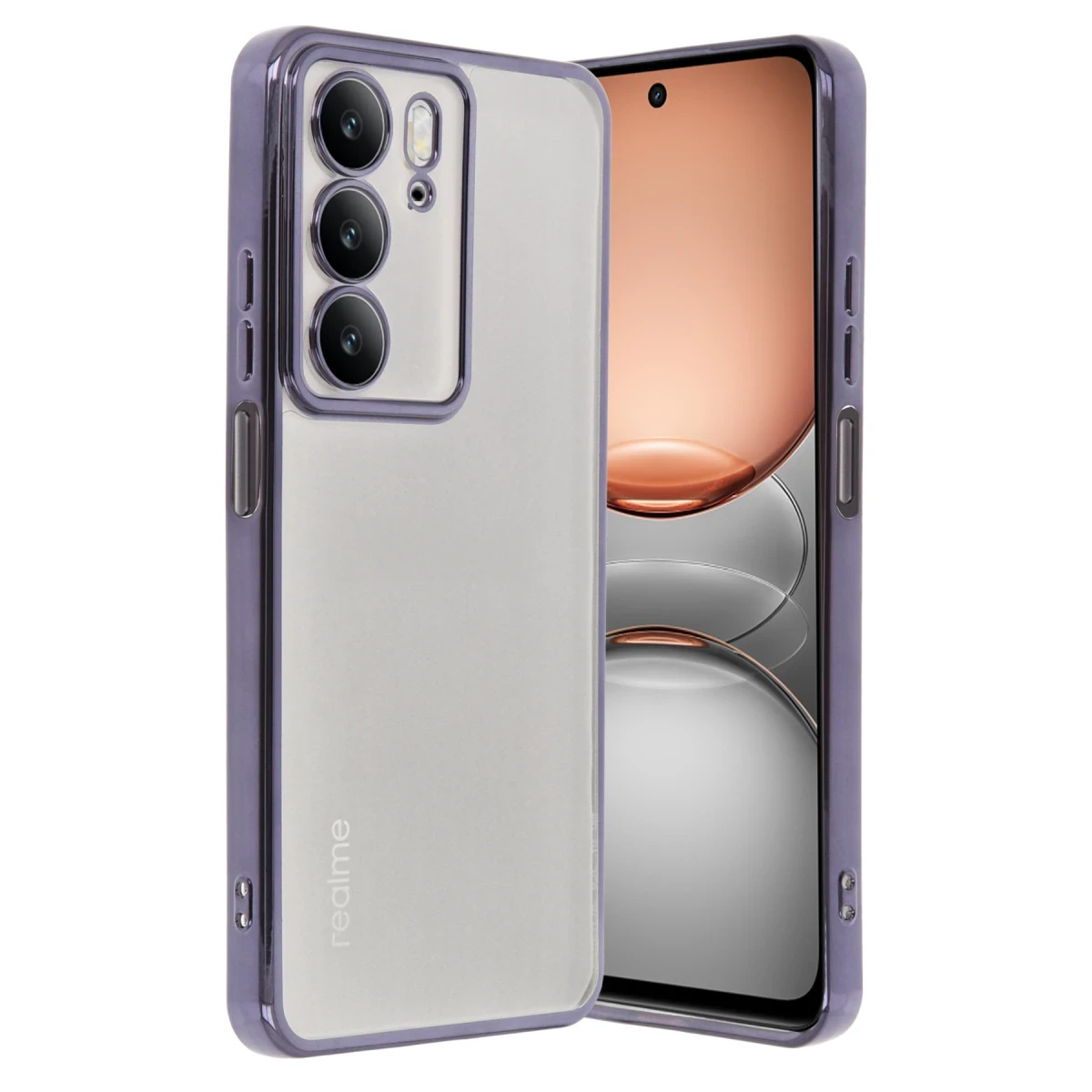 Realme C75 4G Kılıf Razer Lensli Silikon - Mor