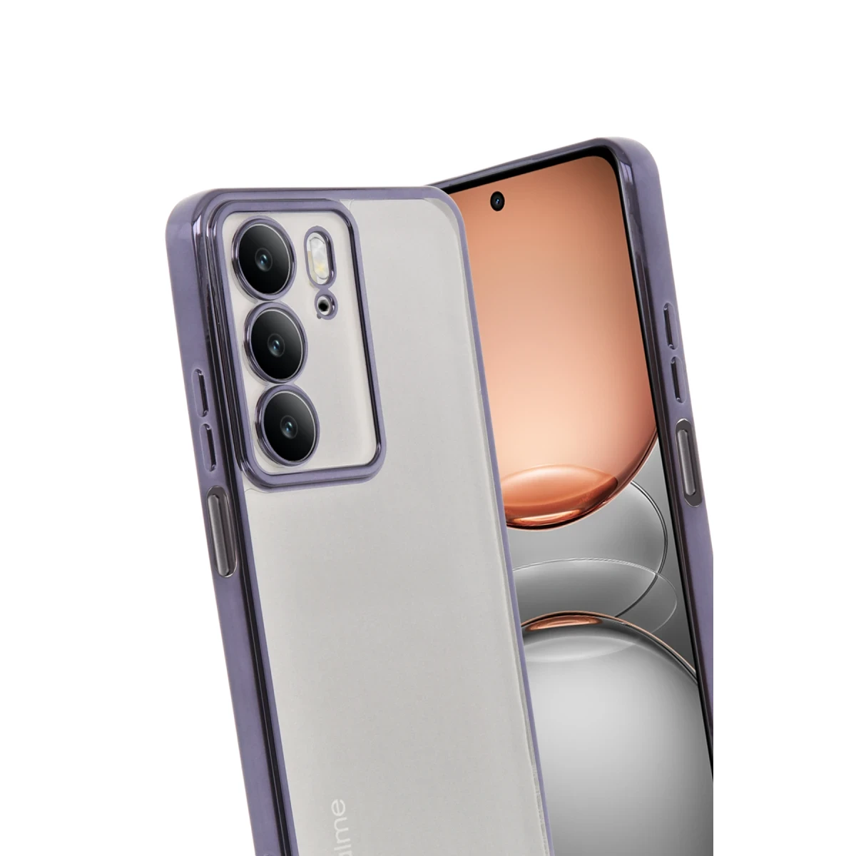 Realme C75 4G Kılıf Razer Lensli Silikon - Mor