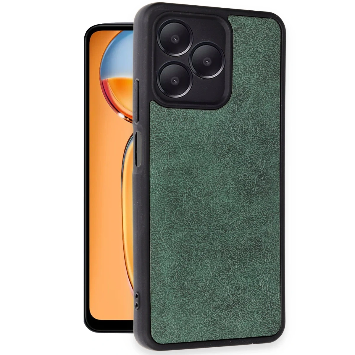 Realme Note 50 4G Kılıf Aras Deri Kapak - Koyu Yeşil