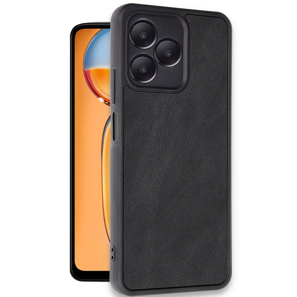 Realme Note 50 4G Kılıf Aras Deri Kapak - Siyah