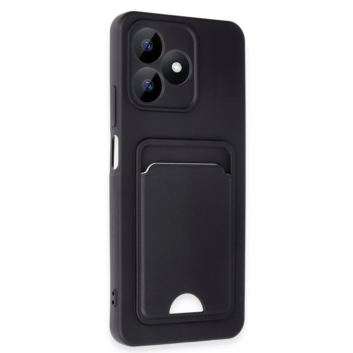 Realme Note 50 4G Kılıf Kelvin Kartvizitli Silikon - Siyah