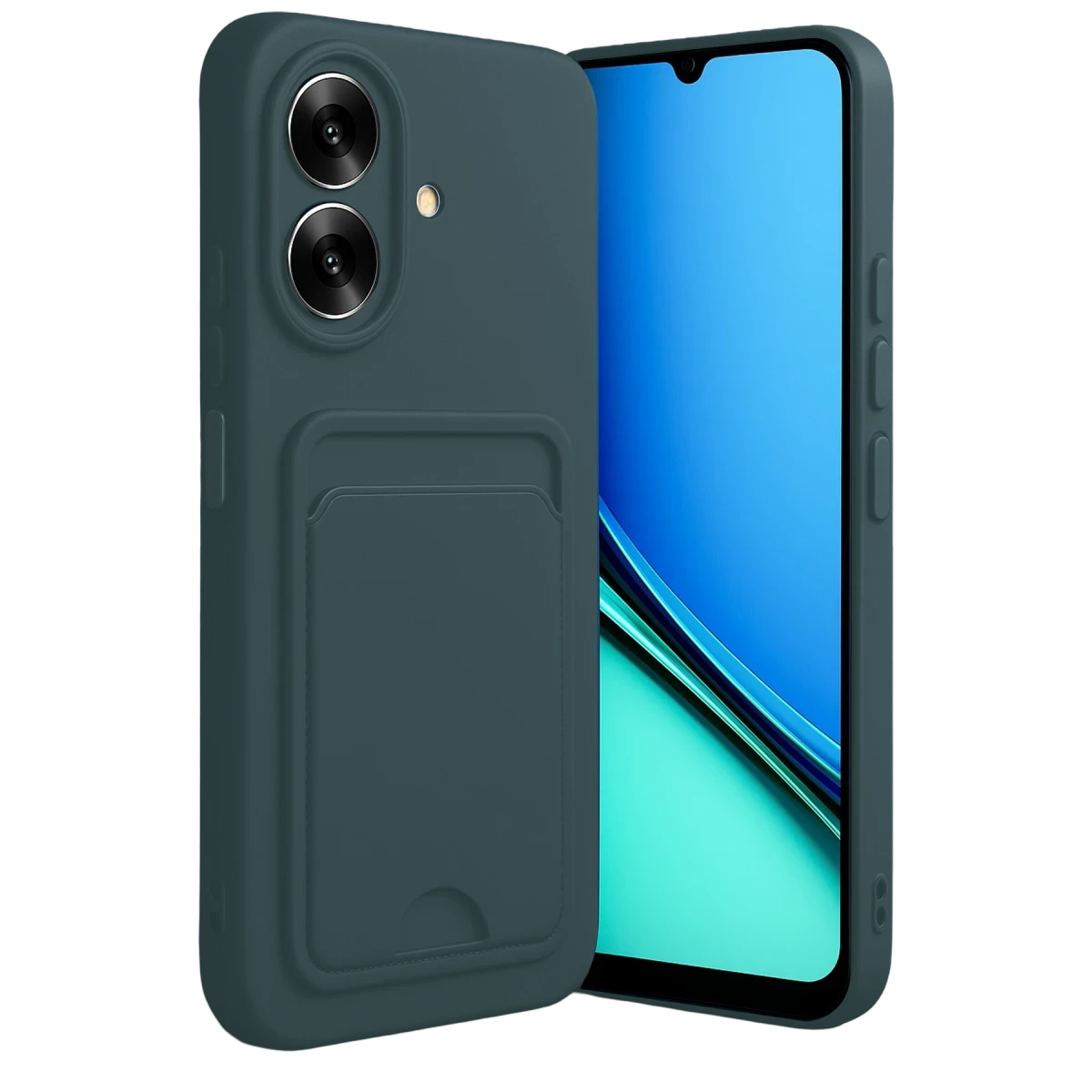 Realme Note 60 Kelvin Kartvizitli Silikon - Koyu Yeşil
