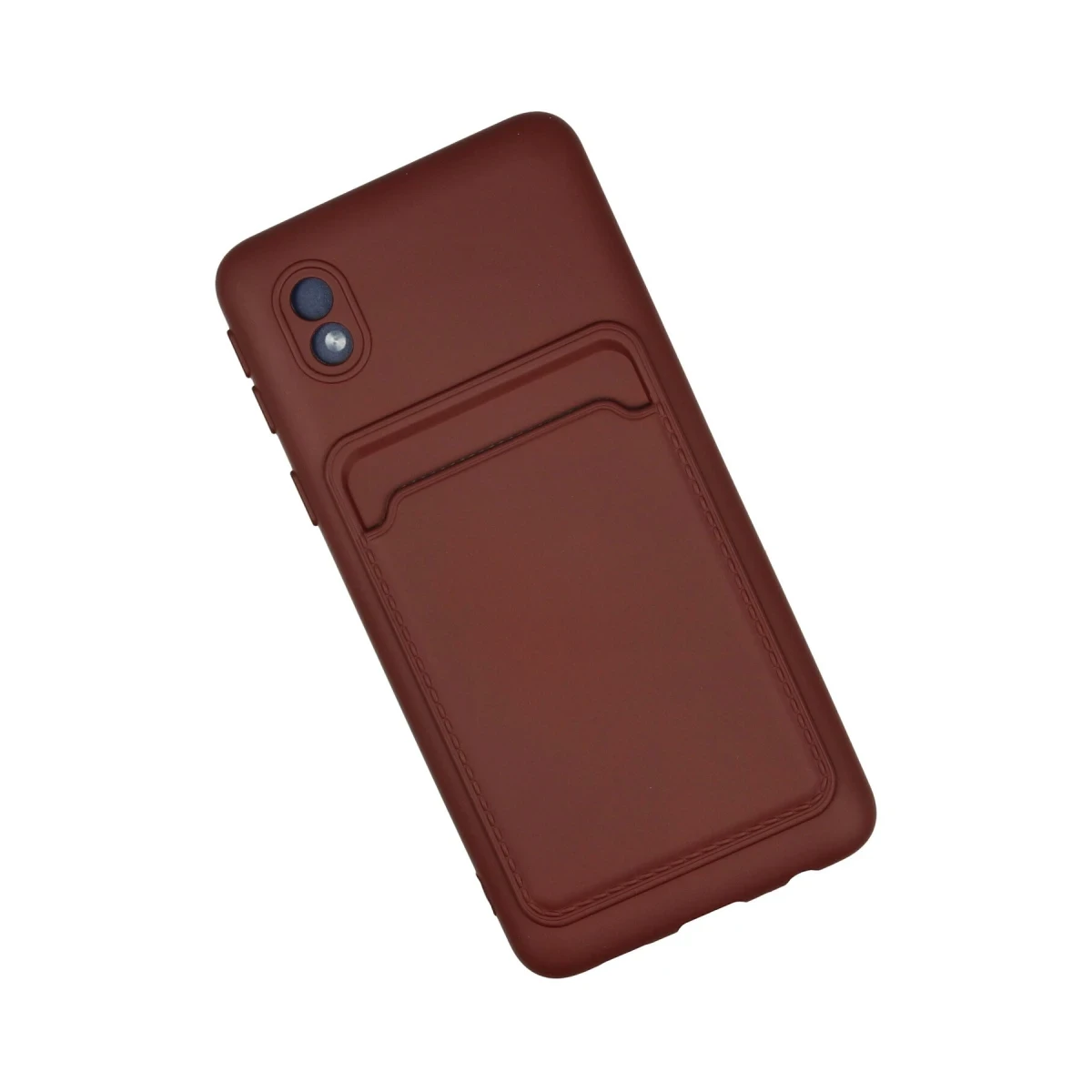 Samsung Galaxy A01 Core Kılıf Kelvin Kartvizitli Silikon - Bordo