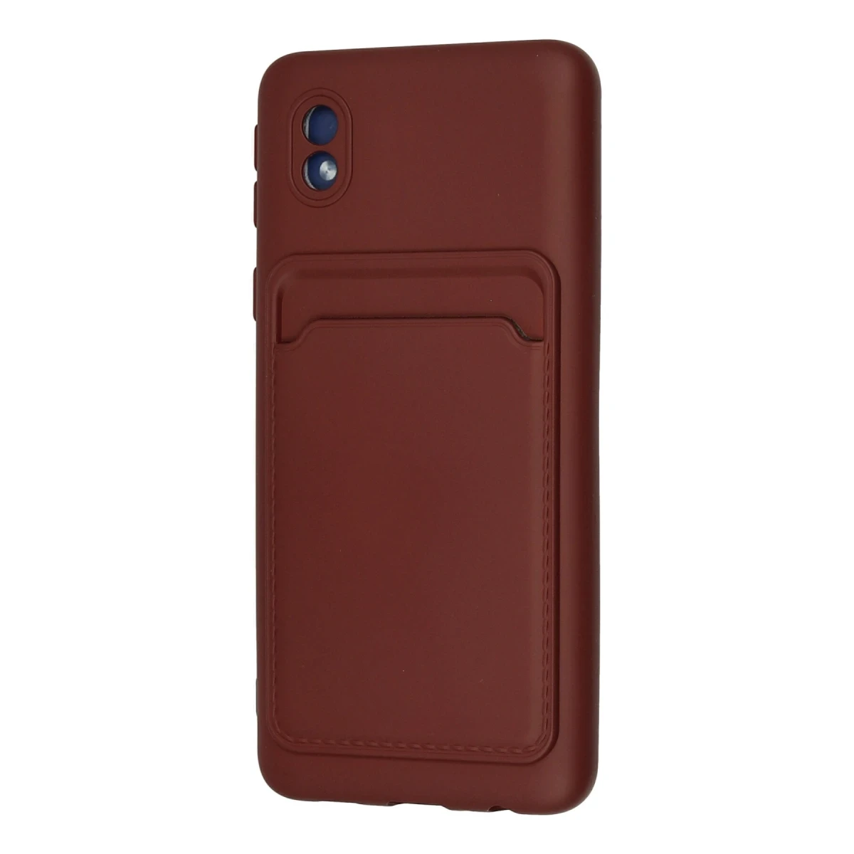 Samsung Galaxy A01 Core Kılıf Kelvin Kartvizitli Silikon - Bordo