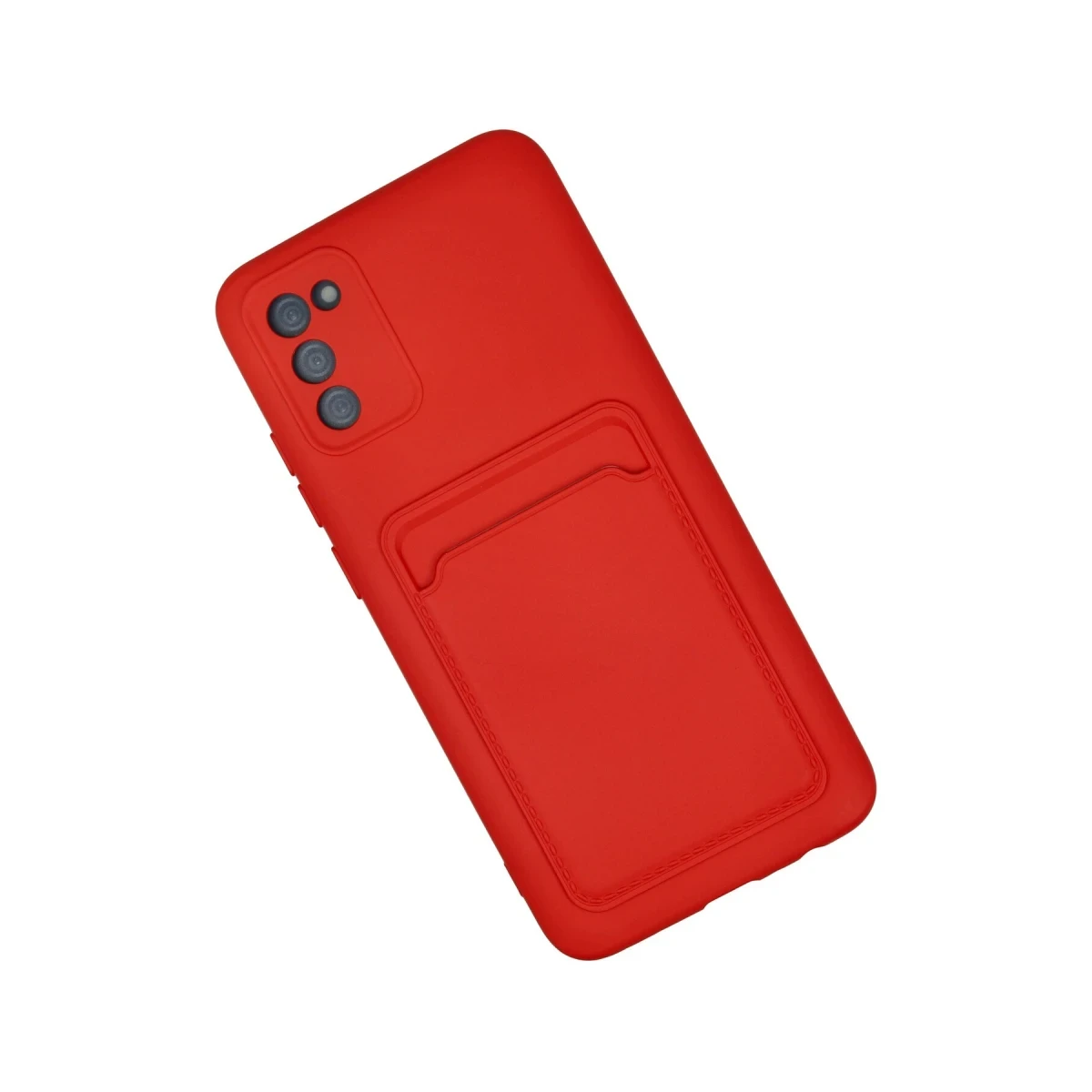Samsung Galaxy A02S Kılıf Kelvin Kartvizitli Silikon - Kırmızı