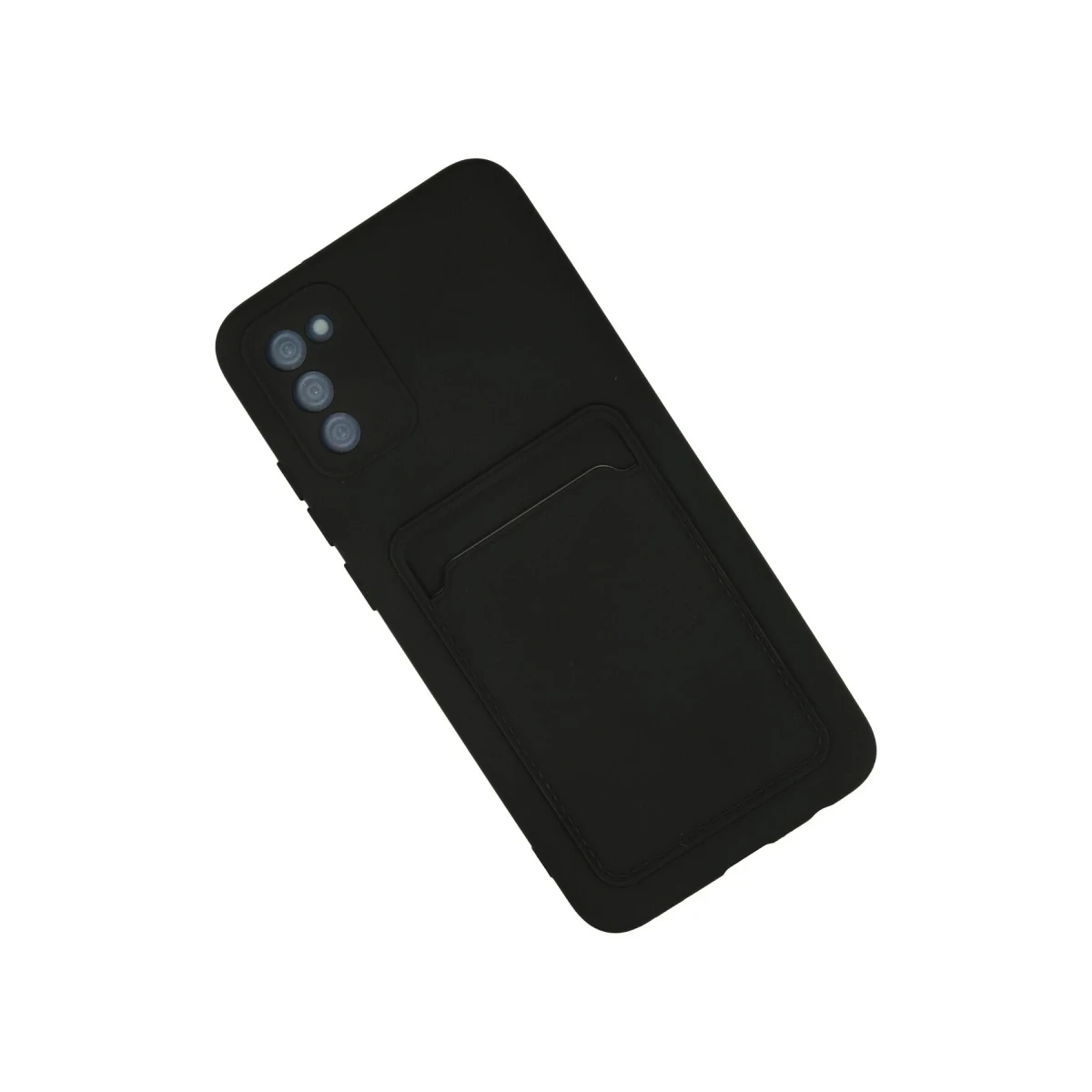 Samsung Galaxy A02S Kılıf Kelvin Kartvizitli Silikon - Siyah