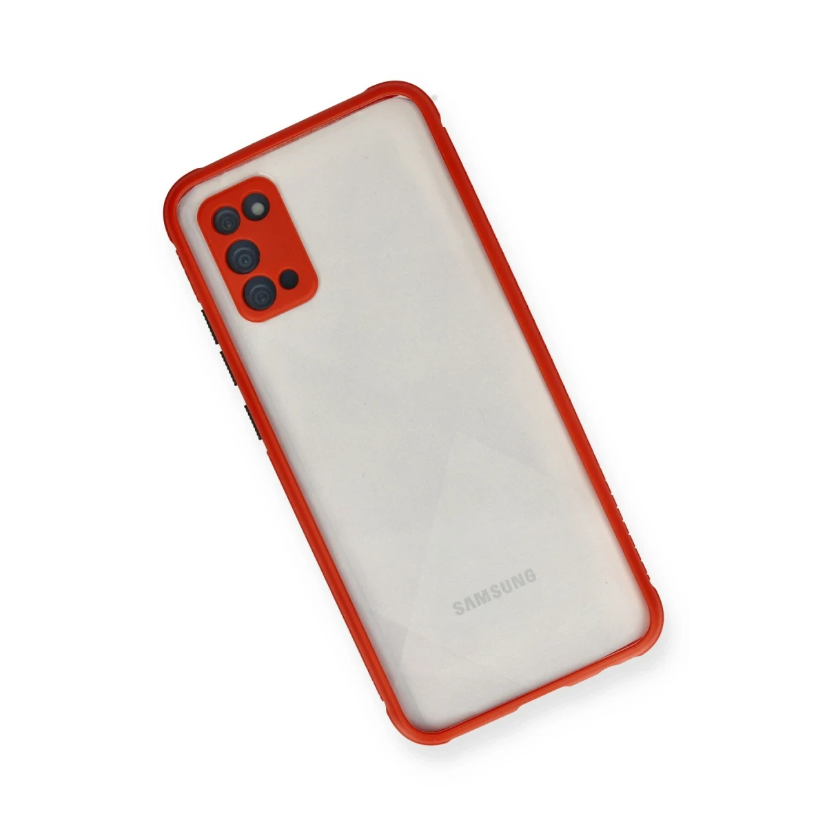 Samsung Galaxy A02S Kılıf Miami Şeffaf Silikon - Kırmızı