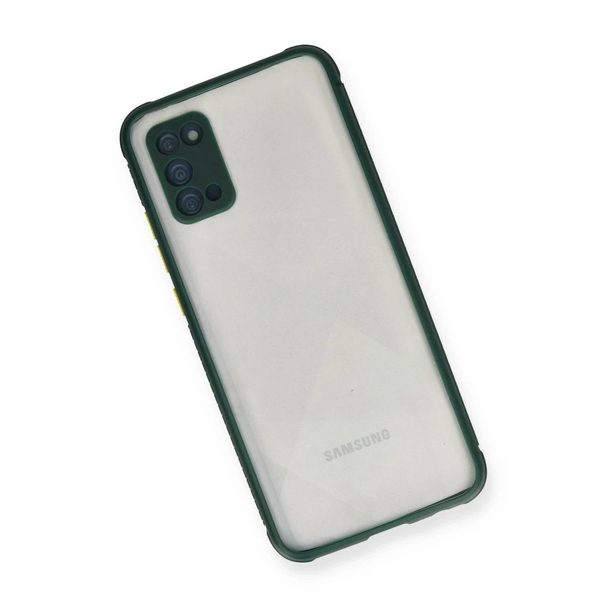 Samsung Galaxy A02S Kılıf Miami Şeffaf Silikon - Koyu Yeşil