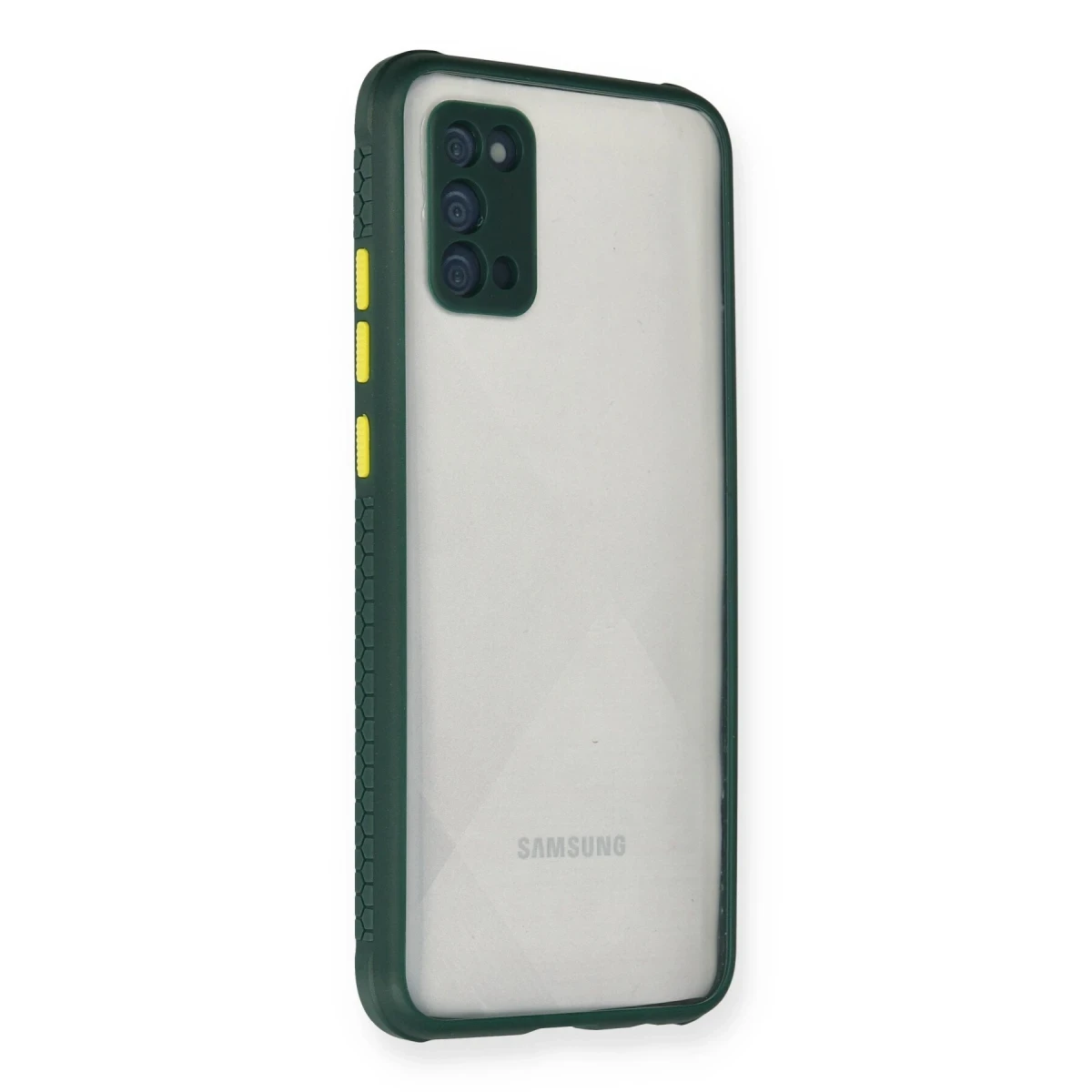 Samsung Galaxy A02S Kılıf Miami Şeffaf Silikon - Koyu Yeşil