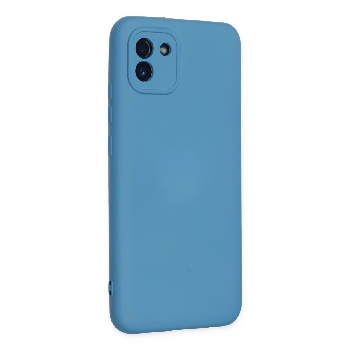 Samsung Galaxy A03 Kılıf Nano içi Kadife Silikon - Mavi