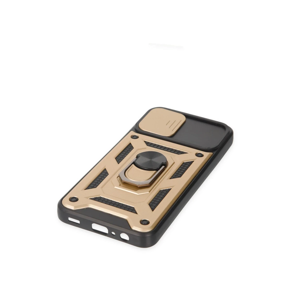 Samsung Galaxy A03 Kılıf Pars Lens Yüzüklü Silikon - Gold