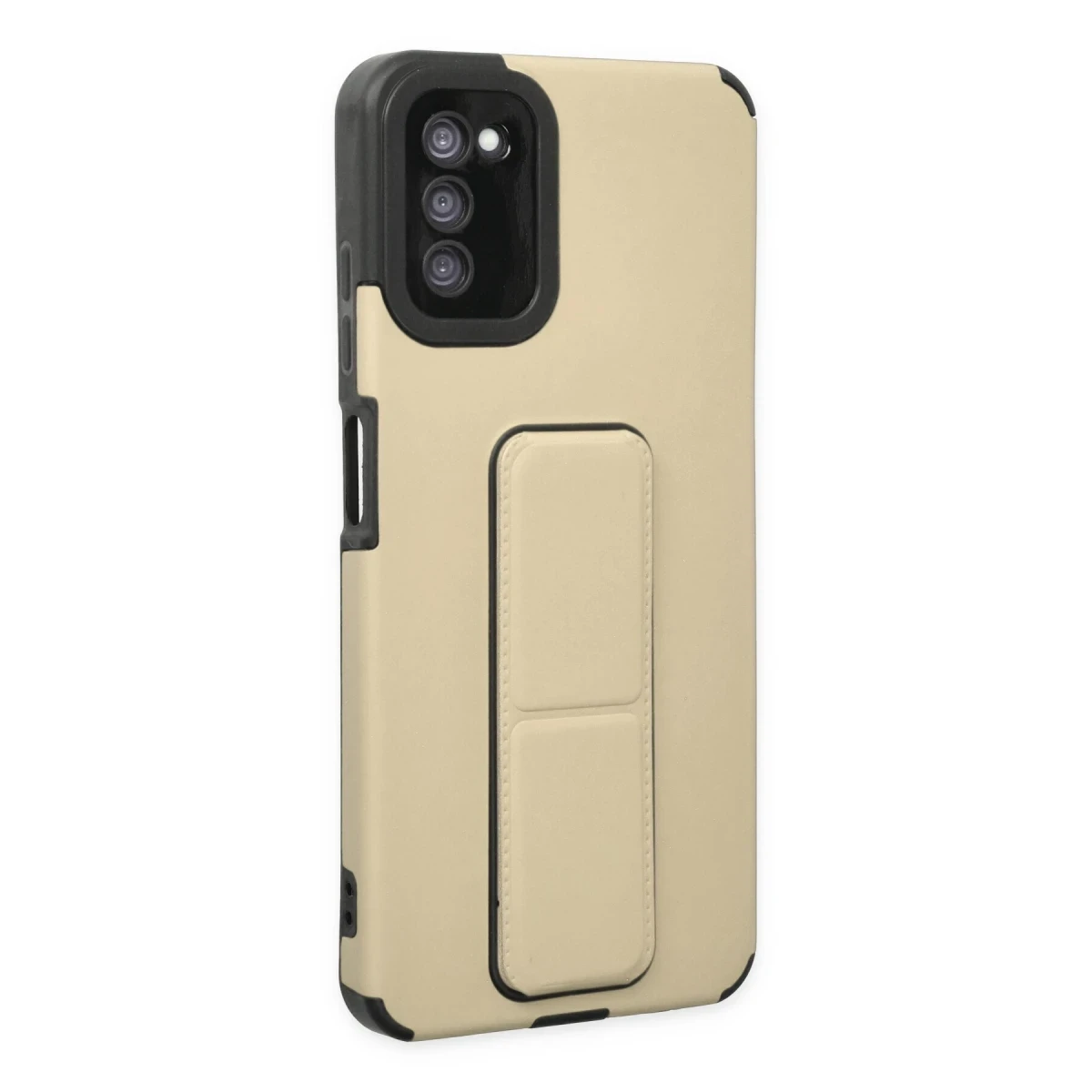 Samsung Galaxy A03S Kılıf Mega Standlı Silikon - Gold