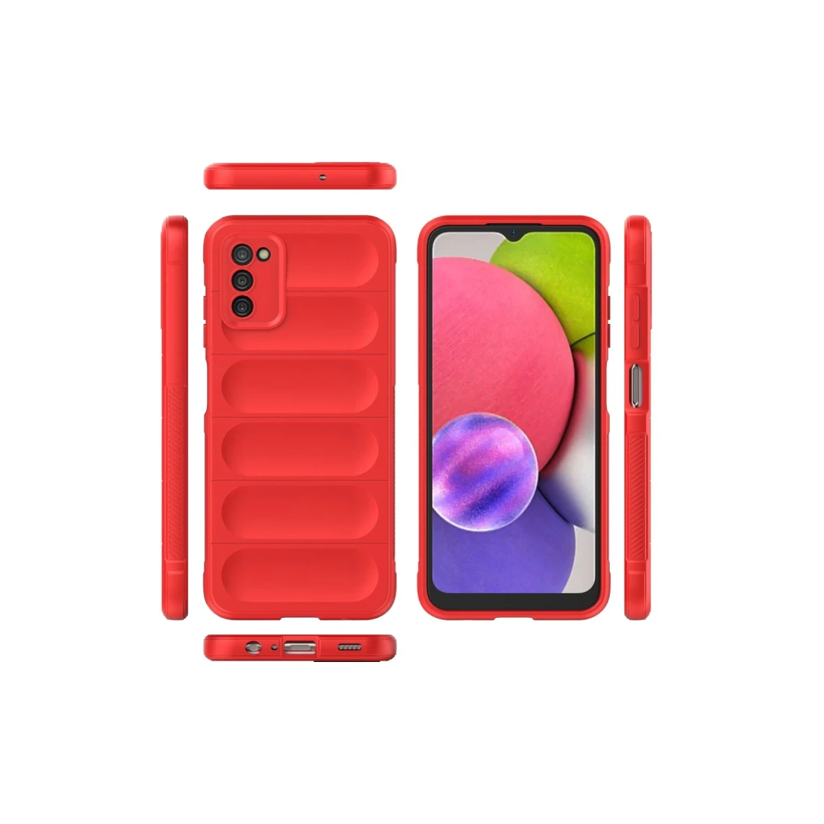 Samsung Galaxy A03S Kılıf Optimum Silikon - Kırmızı