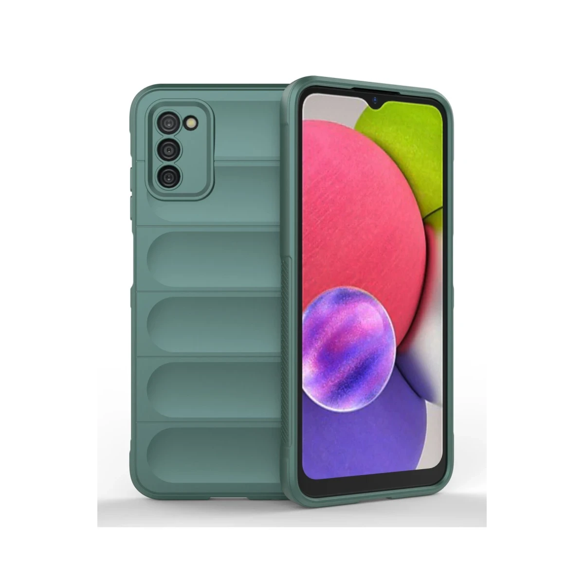 Samsung Galaxy A03S Kılıf Optimum Silikon - Koyu Yeşil