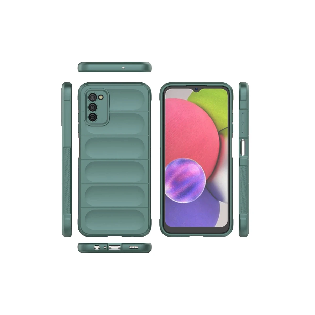 Samsung Galaxy A03S Kılıf Optimum Silikon - Koyu Yeşil