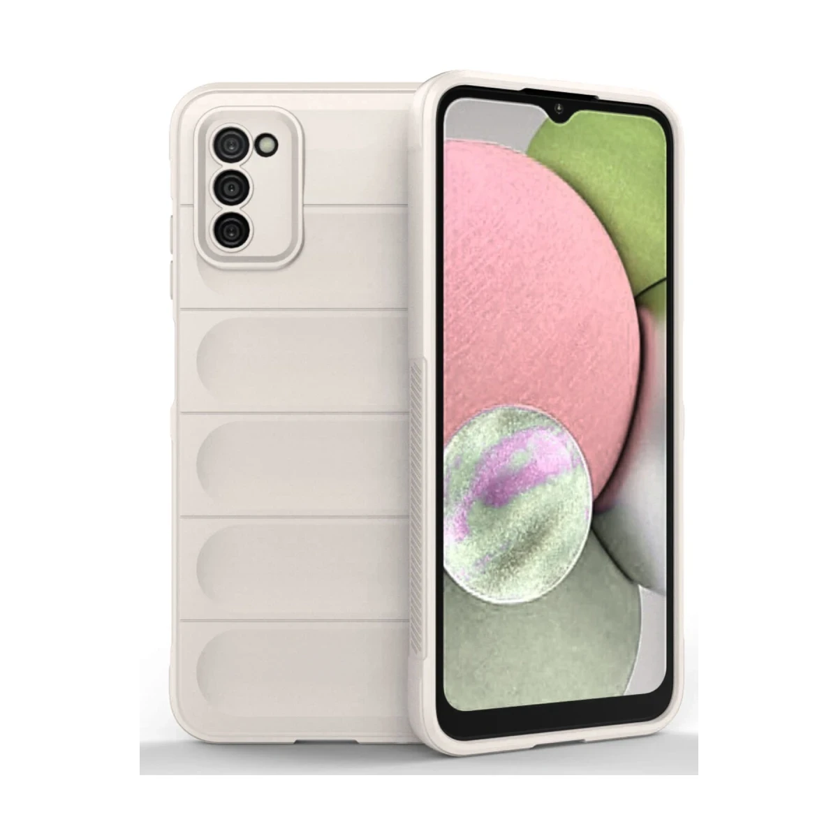Samsung Galaxy A03S Kılıf Optimum Silikon - Krem