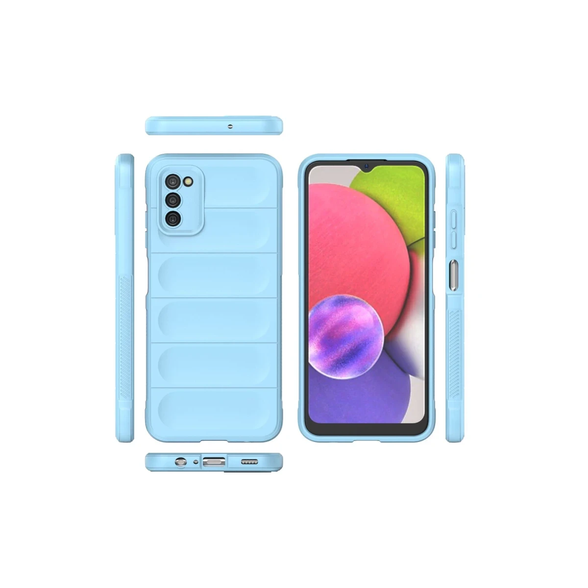 Samsung Galaxy A03S Kılıf Optimum Silikon - Sky Blue
