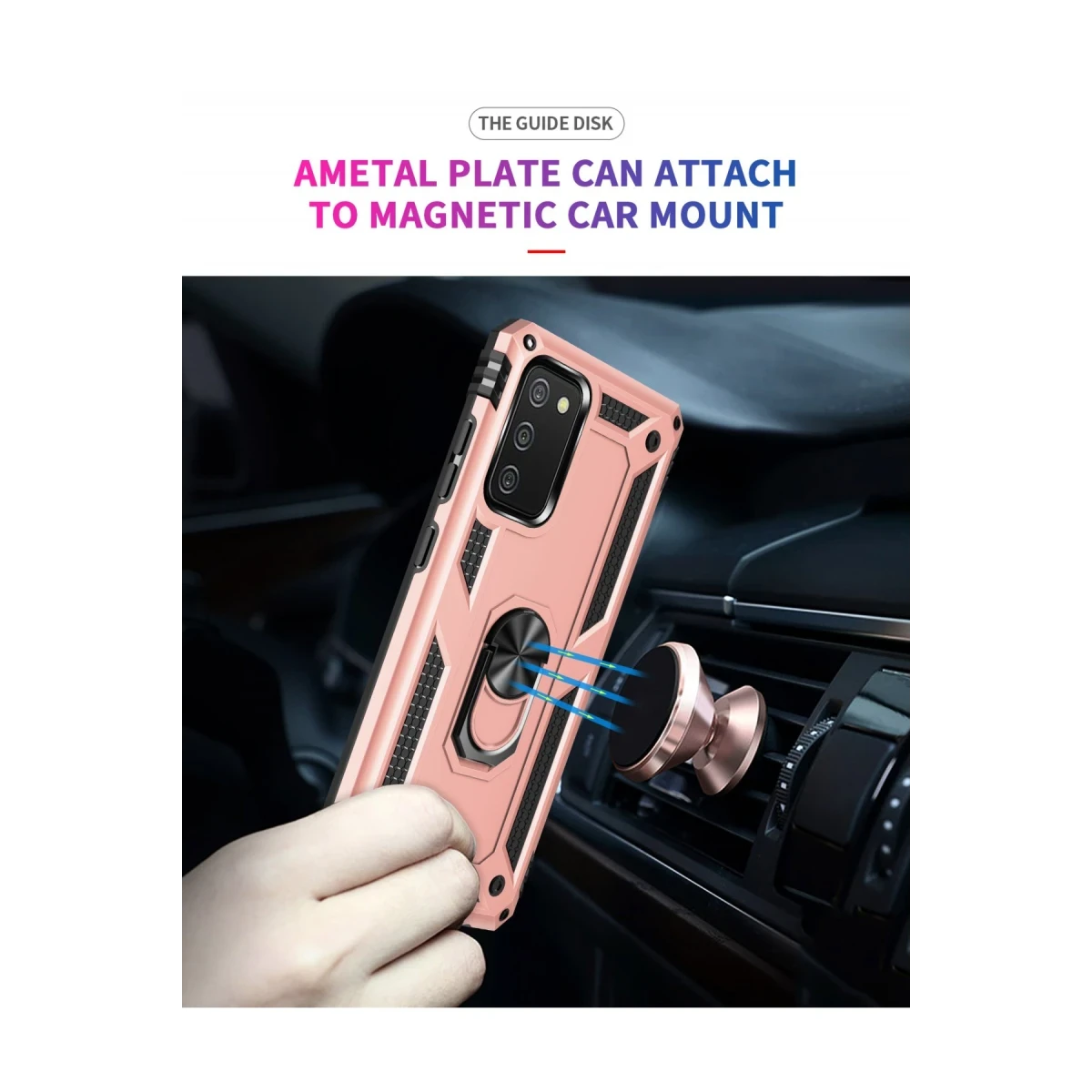 Samsung Galaxy A03S Kılıf Sofya Yüzüklü Silikon Kapak - Rose