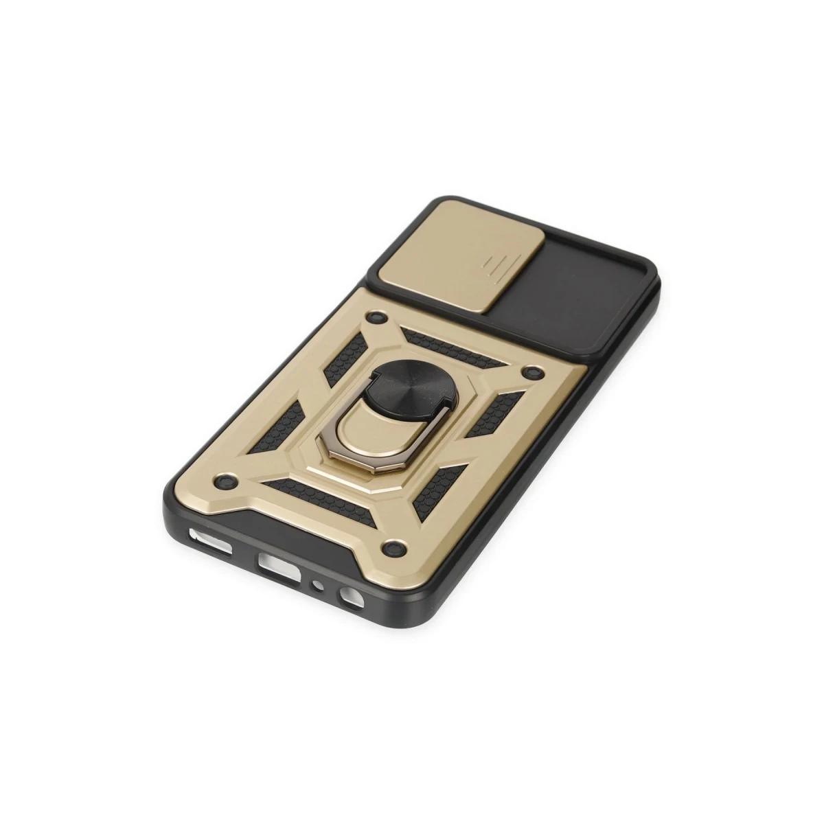 Samsung Galaxy A04S Kılıf Pars Lens Yüzüklü Silikon - Gold