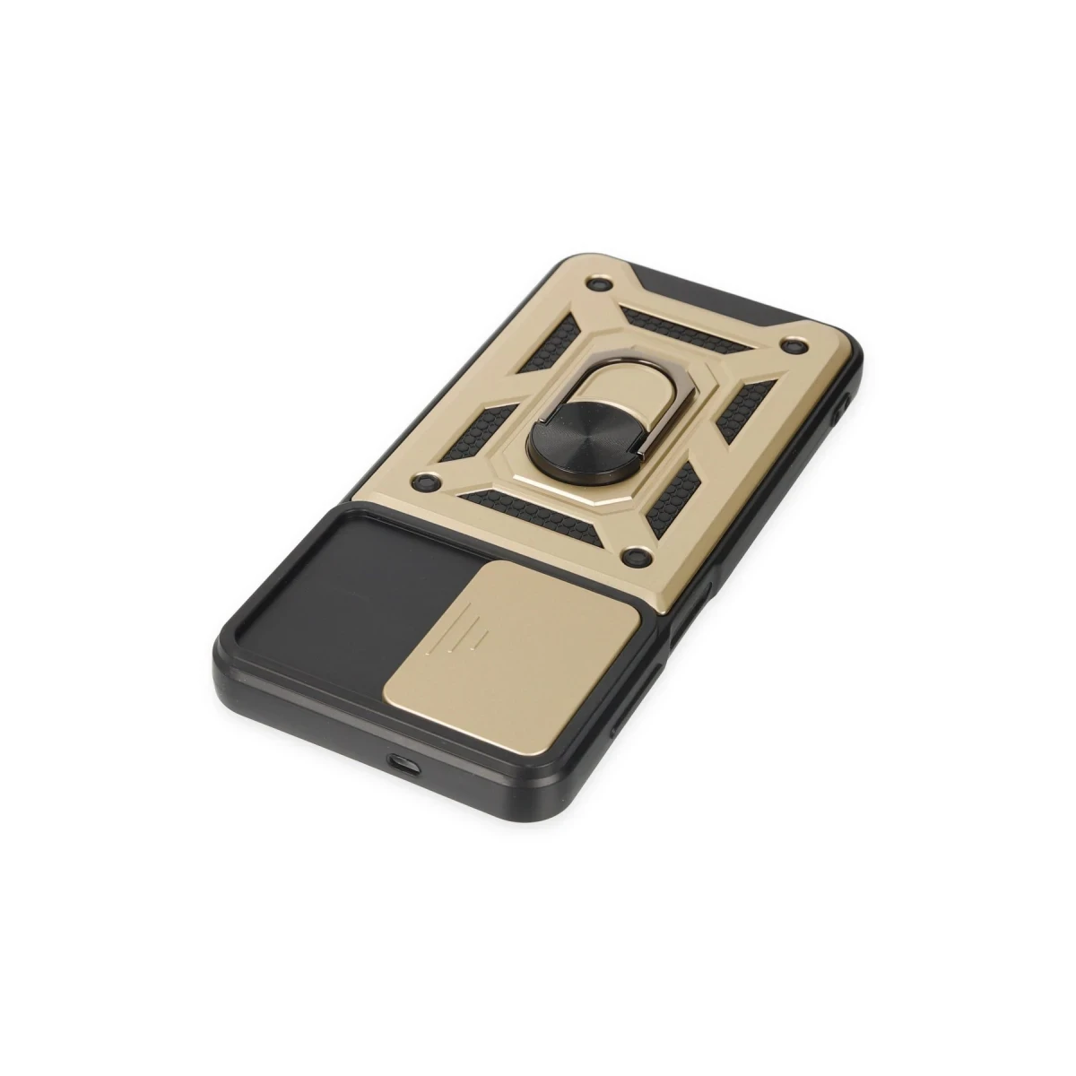 Samsung Galaxy A04S Kılıf Pars Lens Yüzüklü Silikon - Gold