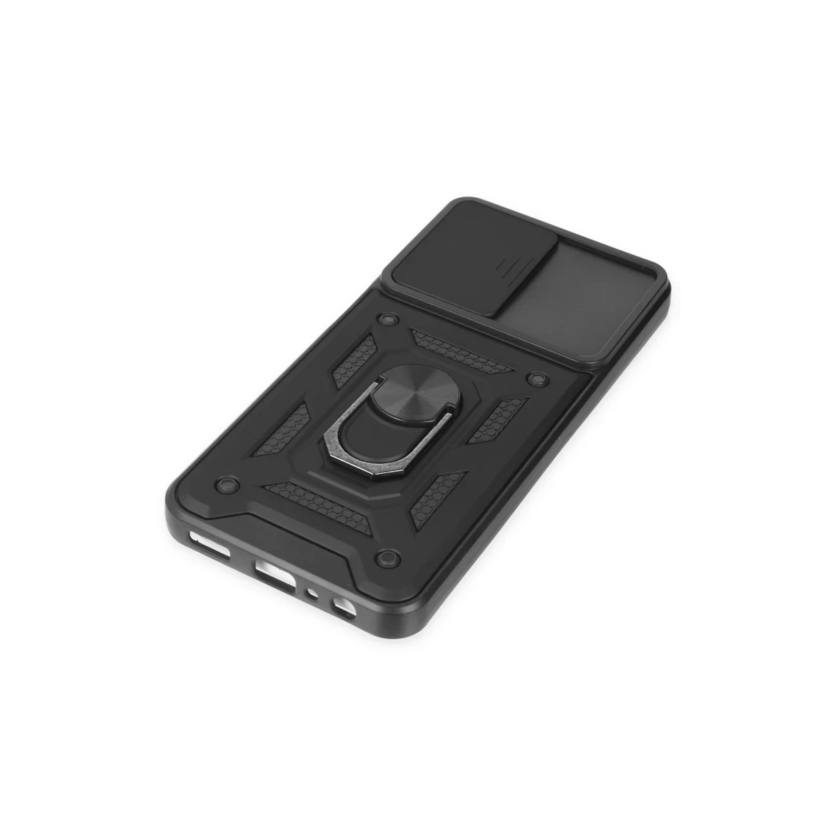 Samsung Galaxy A04S Kılıf Pars Lens Yüzüklü Silikon - Siyah