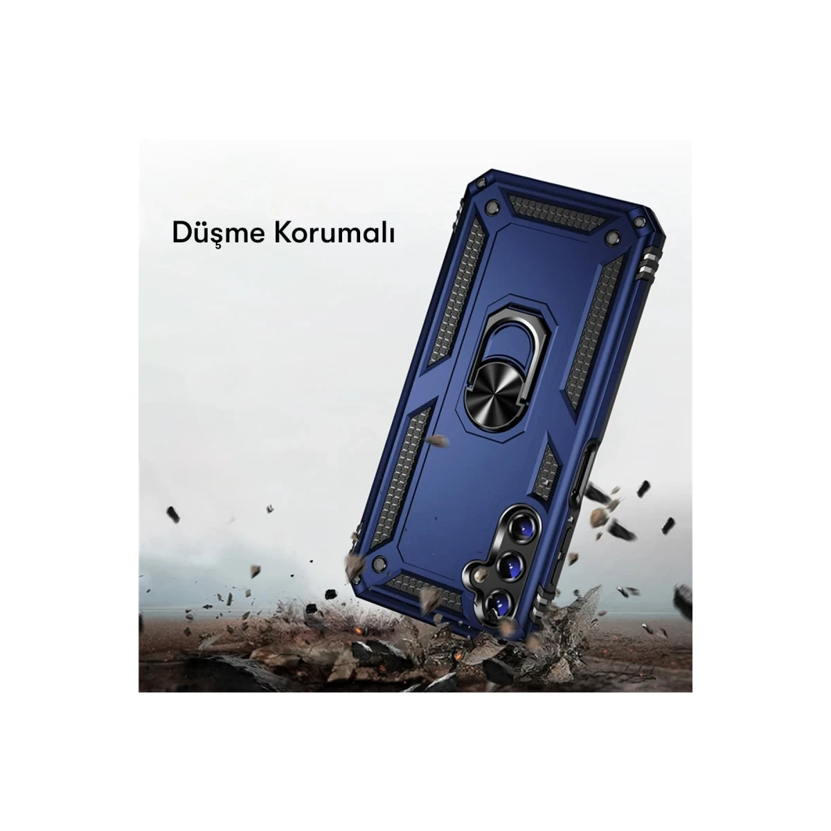 Samsung Galaxy A04S Kılıf Sofya Yüzüklü Silikon Kapak - Gold