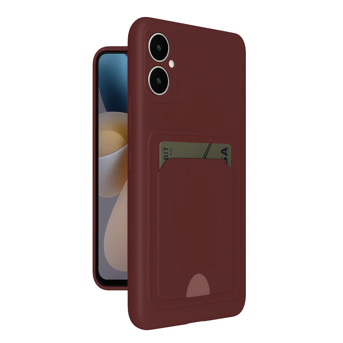 Samsung Galaxy A05 Kelvin Kartvizitli Silikon - Bordo