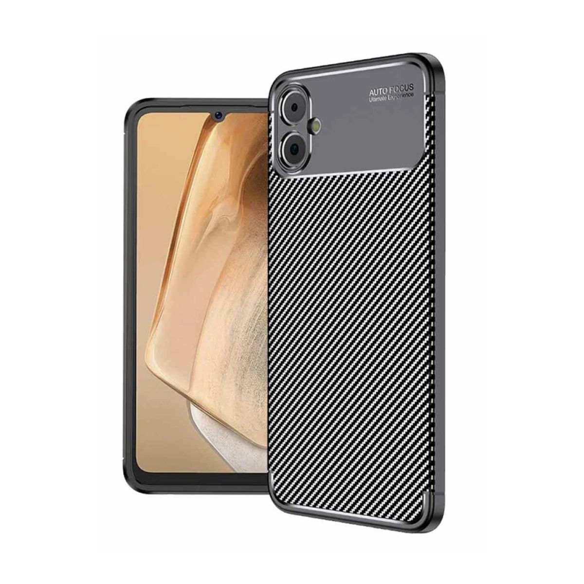 Samsung Galaxy A05 Kılıf Auto Focus Karbon Kapak - Siyah