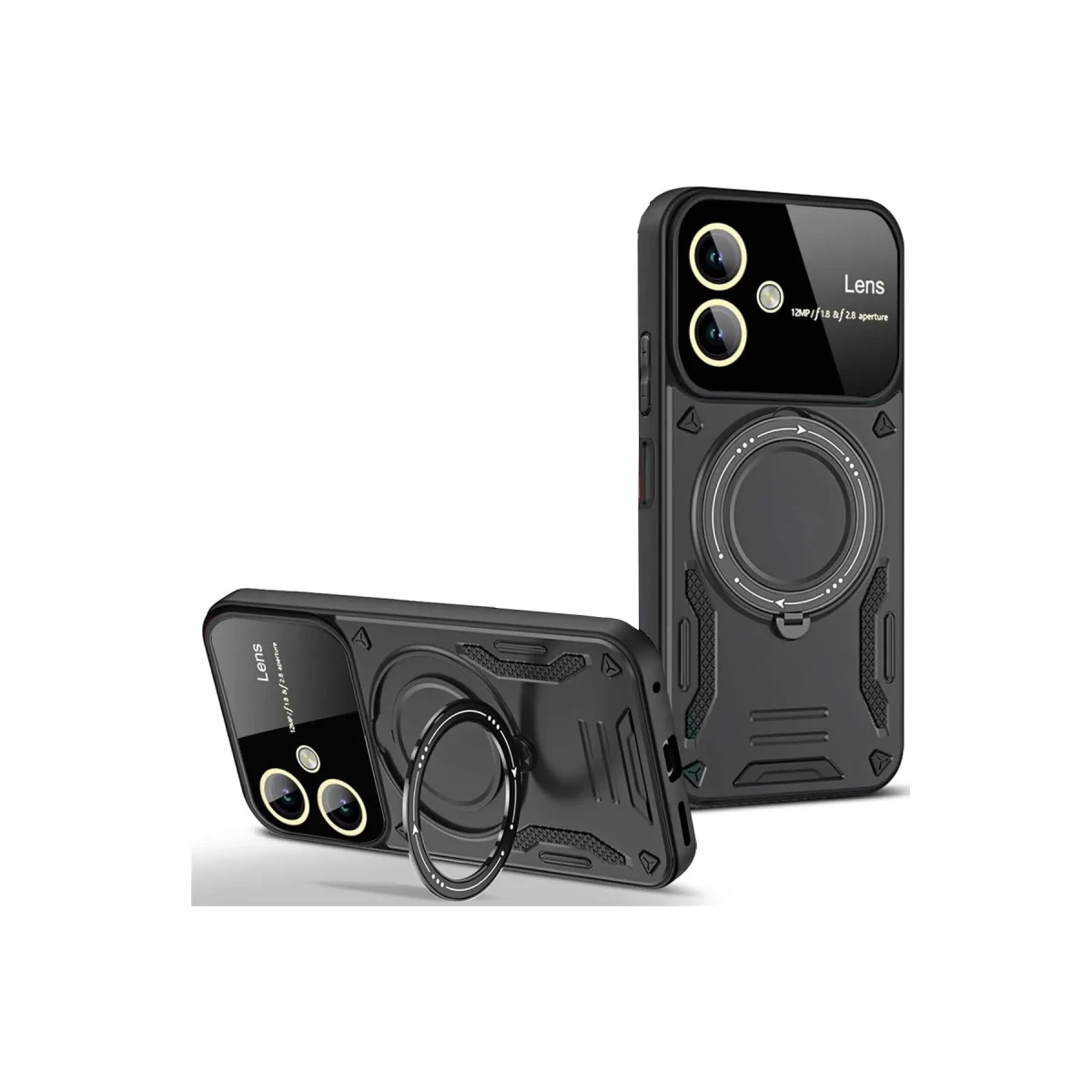 Samsung Galaxy A05 Kılıf Joy Lens Standlı Kapak - Siyah