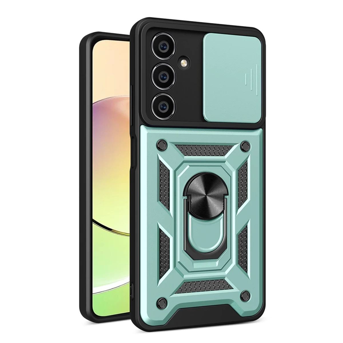 Samsung Galaxy A05 Kılıf Pars Lens Yüzüklü Silikon - Yeşil