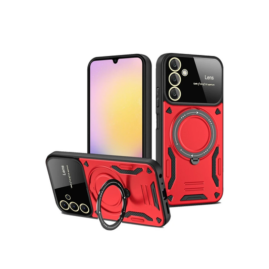 Samsung Galaxy A05S Kılıf Joy Lens Standlı Kapak - Kırmızı