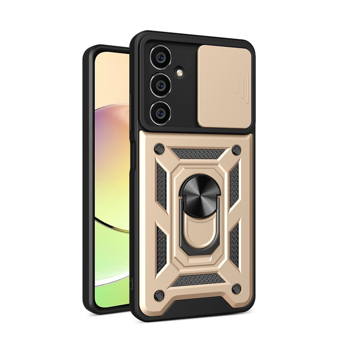 Samsung Galaxy A05S Kılıf Pars Lens Yüzüklü Silikon - Gold