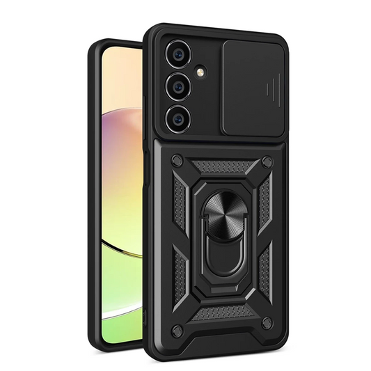 Samsung Galaxy A05S Kılıf Pars Lens Yüzüklü Silikon - Siyah