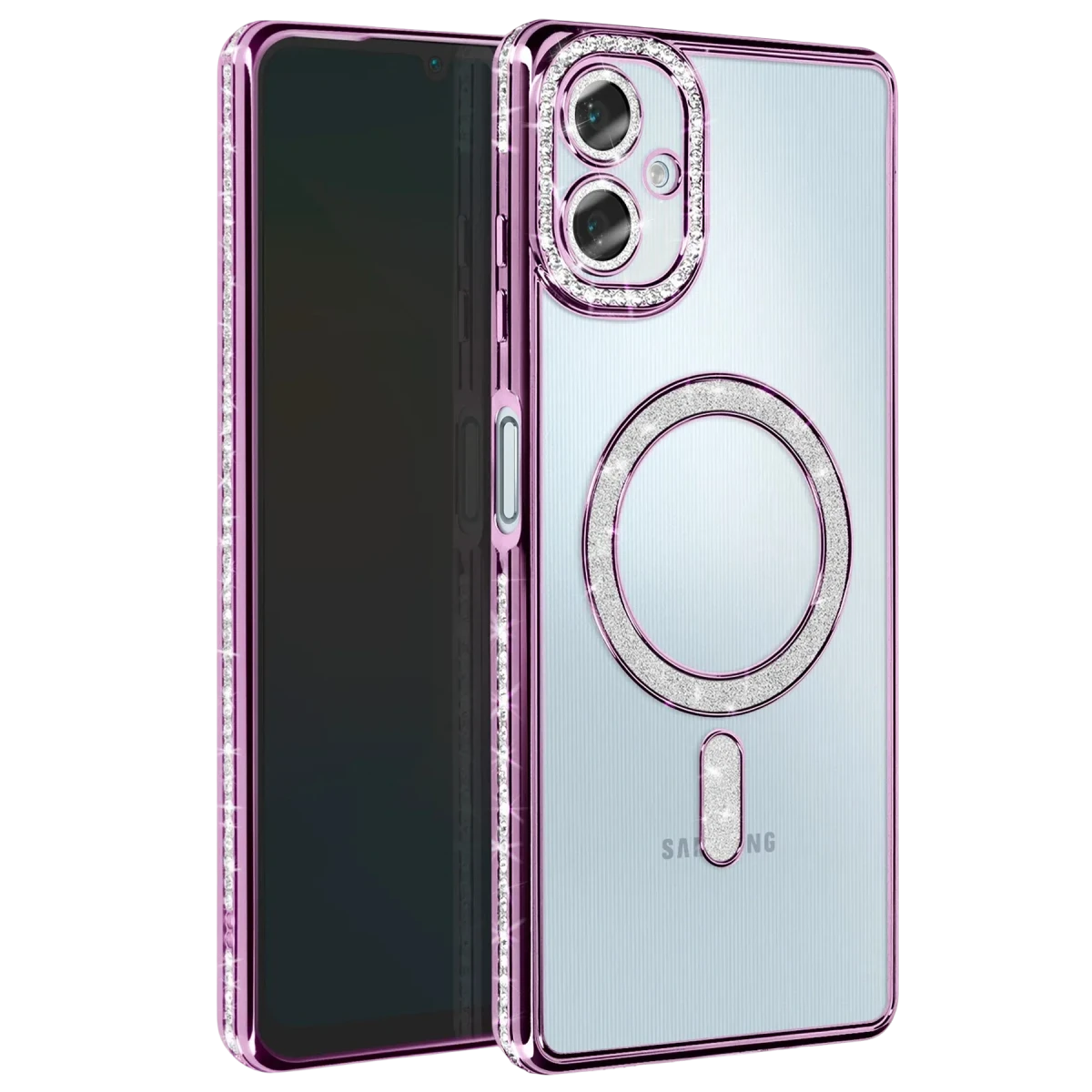 Samsung Galaxy A06 Joke Simli Magneticsafe Kılıf - Derin Mor