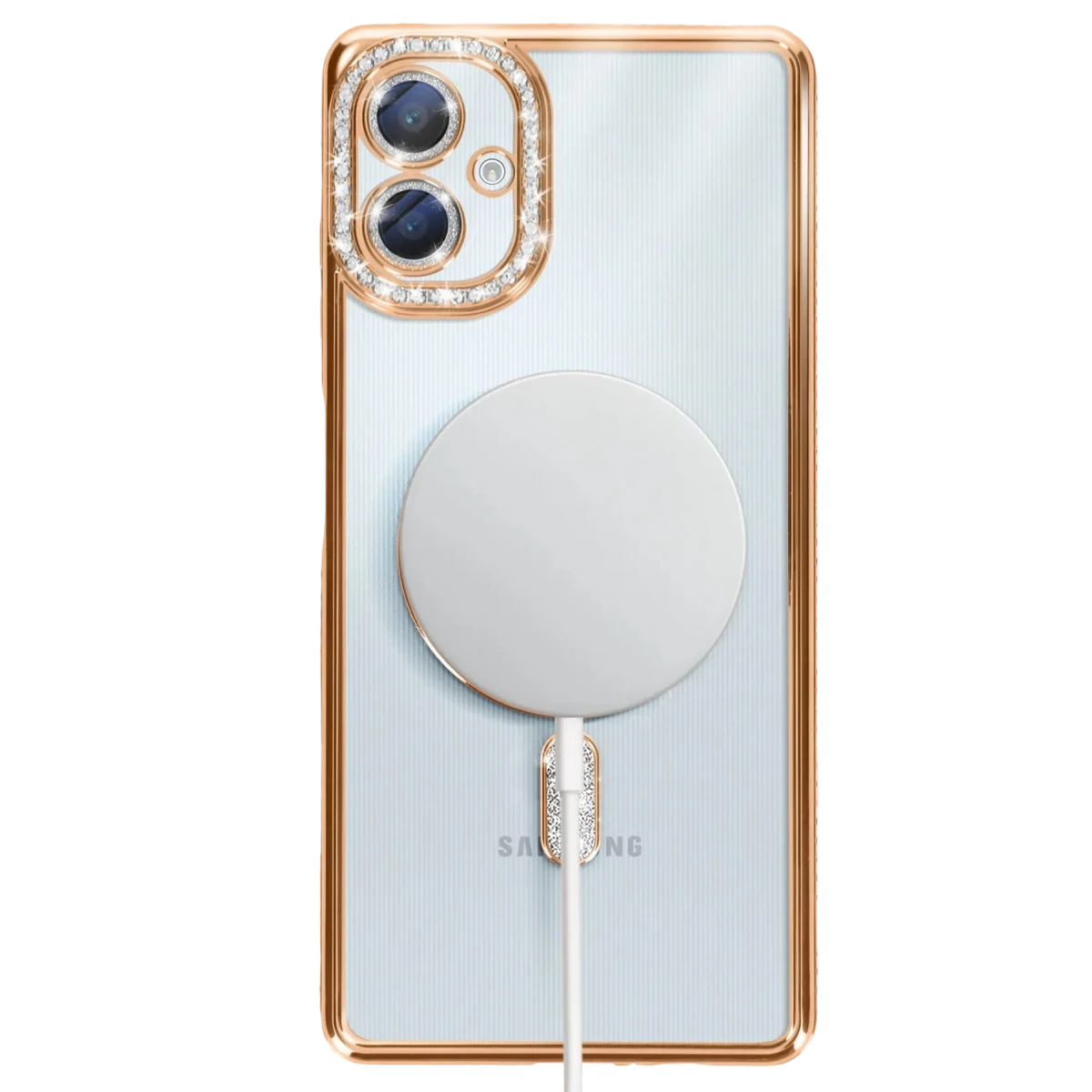 Samsung Galaxy A06 Joke Simli Magneticsafe Kılıf - Gold