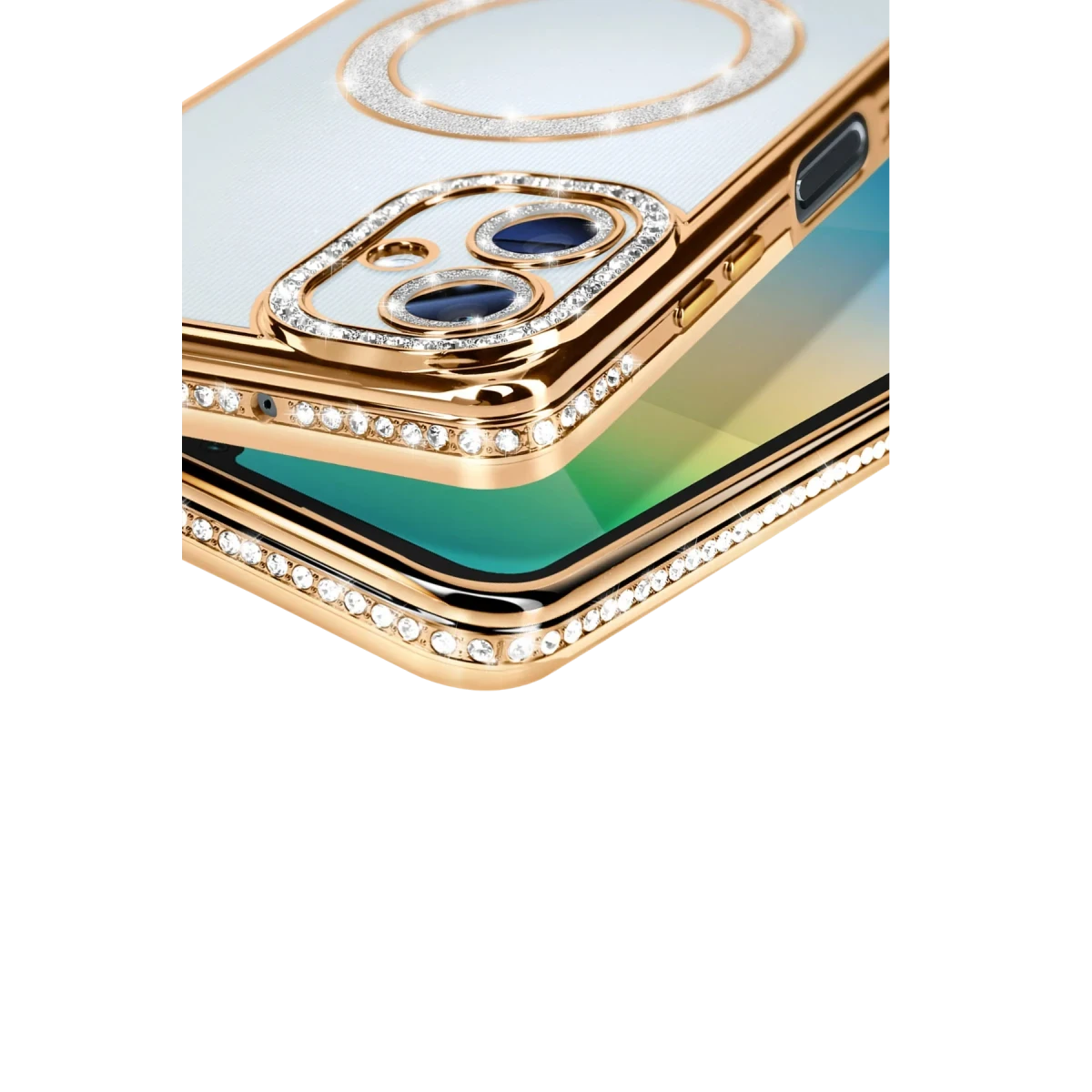Samsung Galaxy A06 Joke Simli Magneticsafe Kılıf - Gold