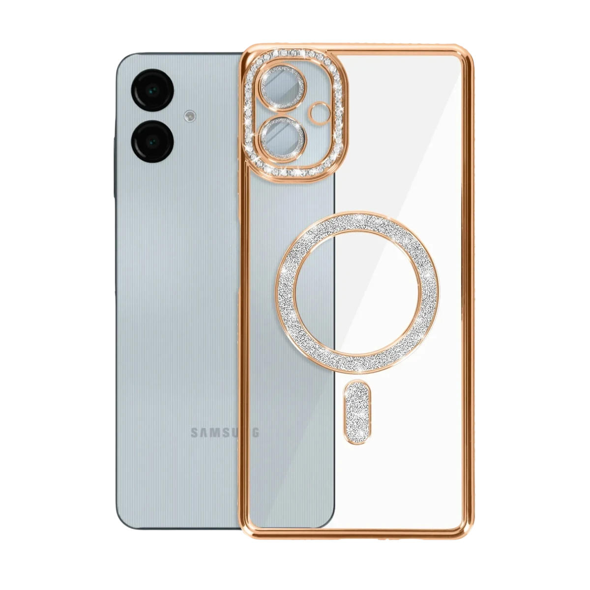 Samsung Galaxy A06 Joke Simli Magneticsafe Kılıf - Gold