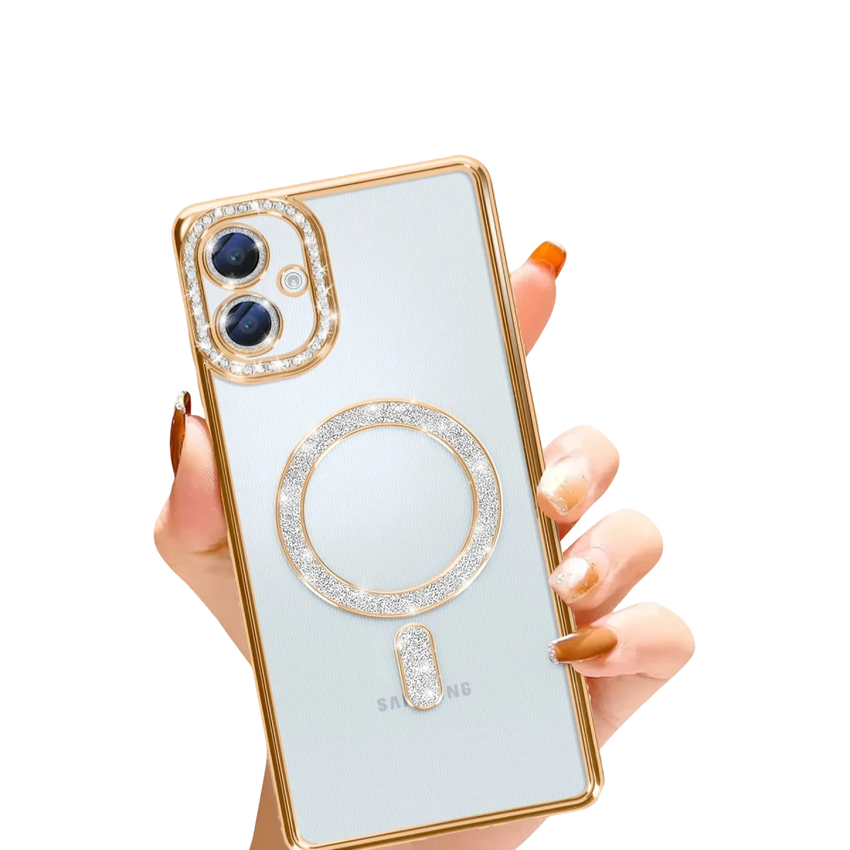 Samsung Galaxy A06 Joke Simli Magneticsafe Kılıf - Gold