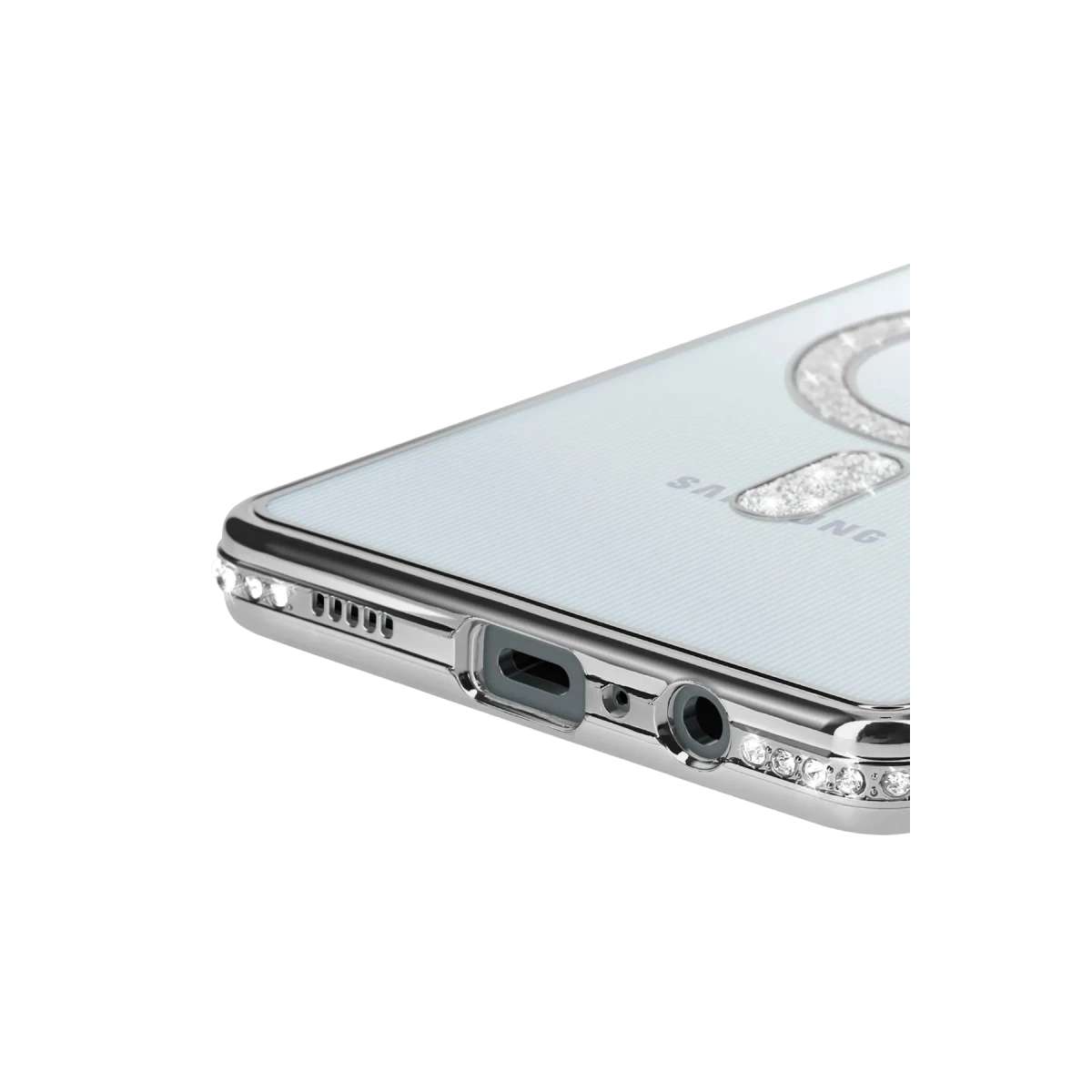 Samsung Galaxy A06 Joke Simli Magneticsafe Kılıf - Gümüş