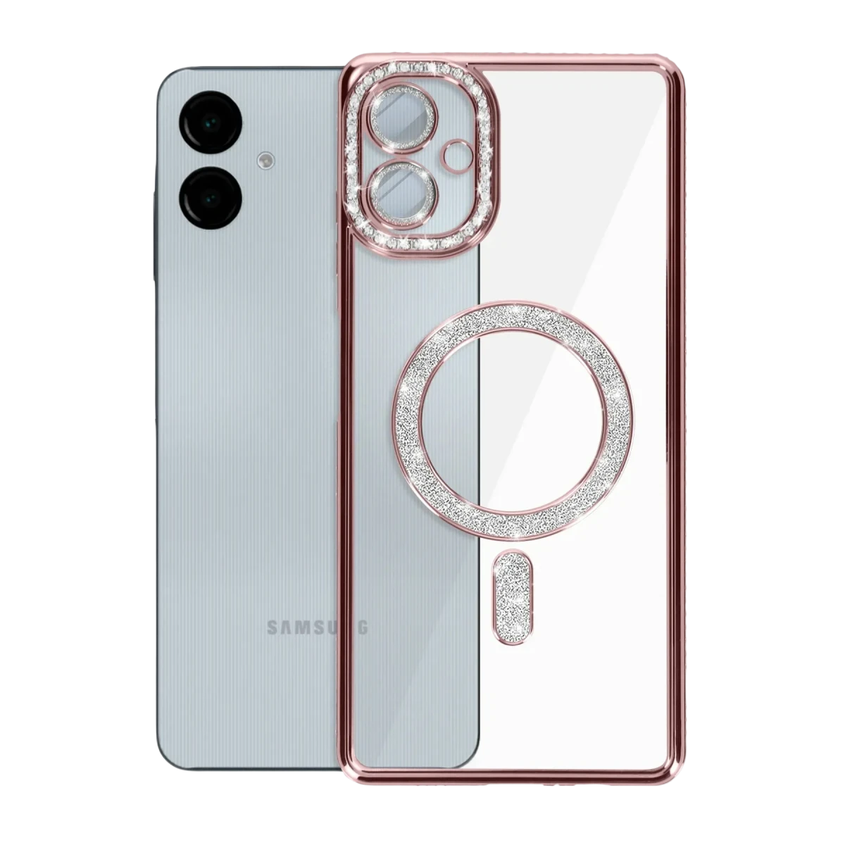 Samsung Galaxy A06 Joke Simli Magneticsafe Kılıf - Pembe