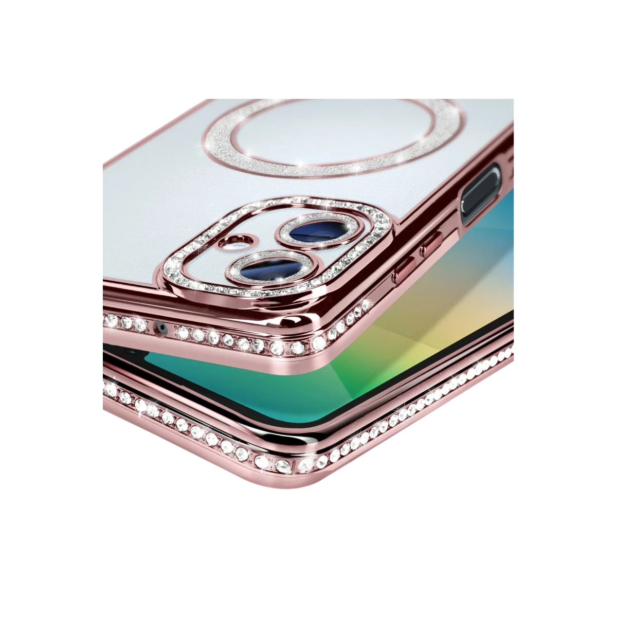 Samsung Galaxy A06 Joke Simli Magneticsafe Kılıf - Pembe