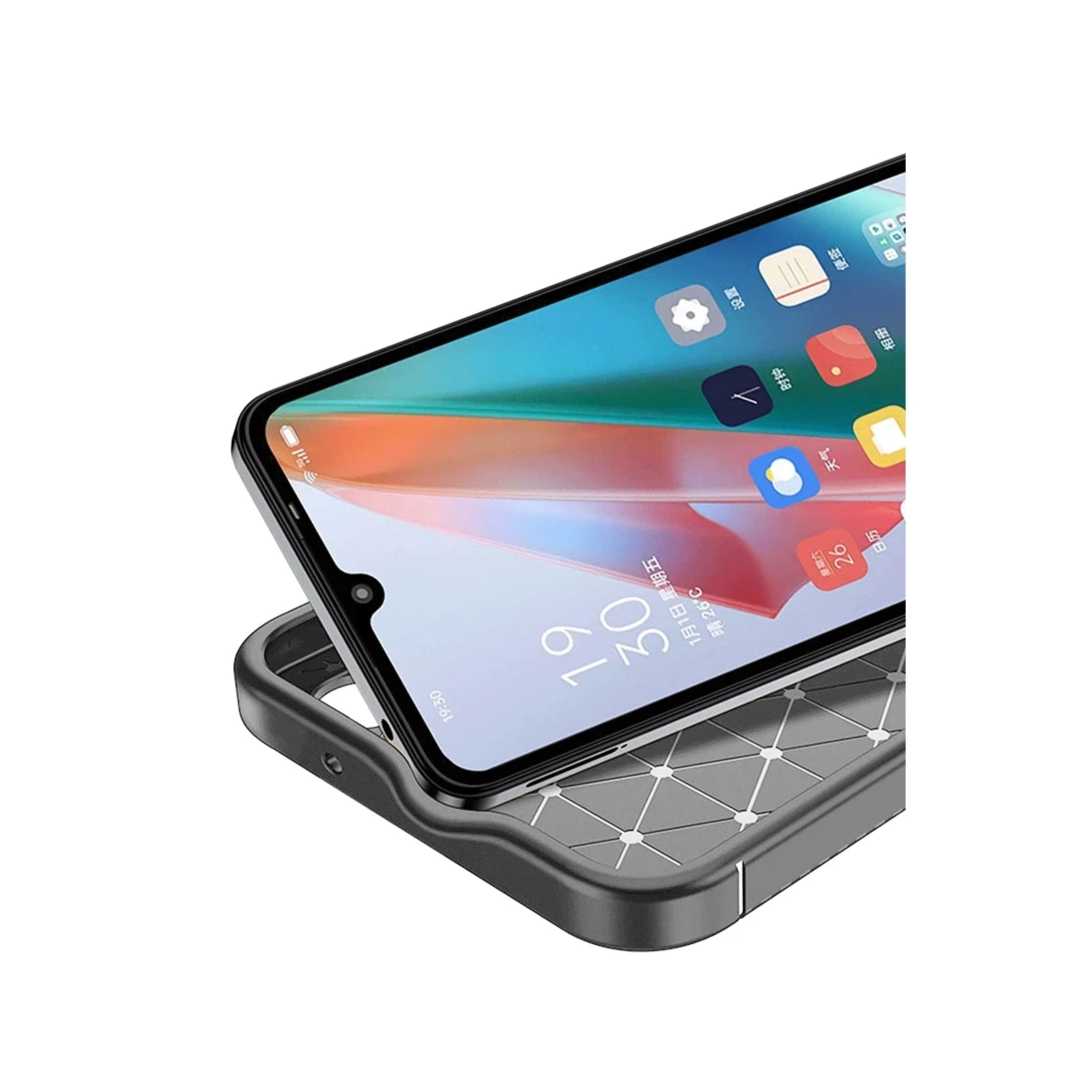 Samsung Galaxy A06 Kılıf Auto Focus Karbon Kapak - Gri